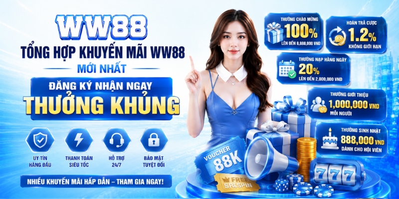 Tổng Hợp Khuyến Mãi WW88 Mới Nhất – Nhận Ngay 88K Miễn Phí